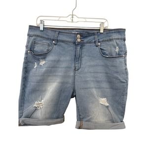 Womens Sandpiper Jean Denim Medium Wash‎ Bermuda Shorts Size 22W Stretch A008